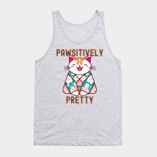 Pawsitively pretty cat Tank Top